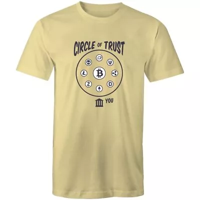 Men's Bitcoin Circle Of Trust T-shirt - Funny Crypto Alt Coin Tee Shirt - >5XL • $34.95